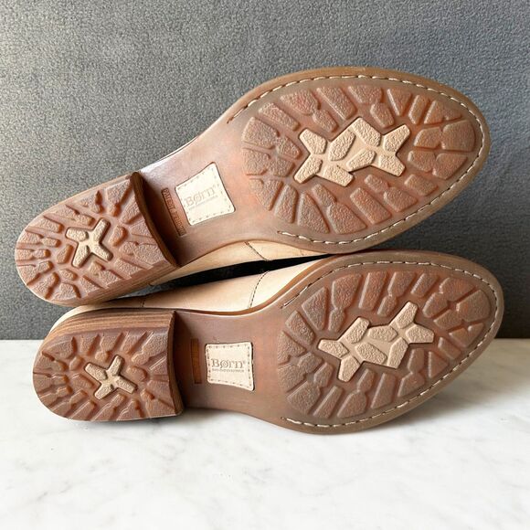 Born Kerri Tan Leather Ankle Boot Western Cut Out Back Zip - Women's Size 9 - Picture 7 of 10